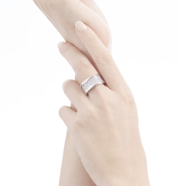 [OrnoraJewelry]ZERO 1 WITH PAVED DIAMONDS ON THE SPIRAL RING