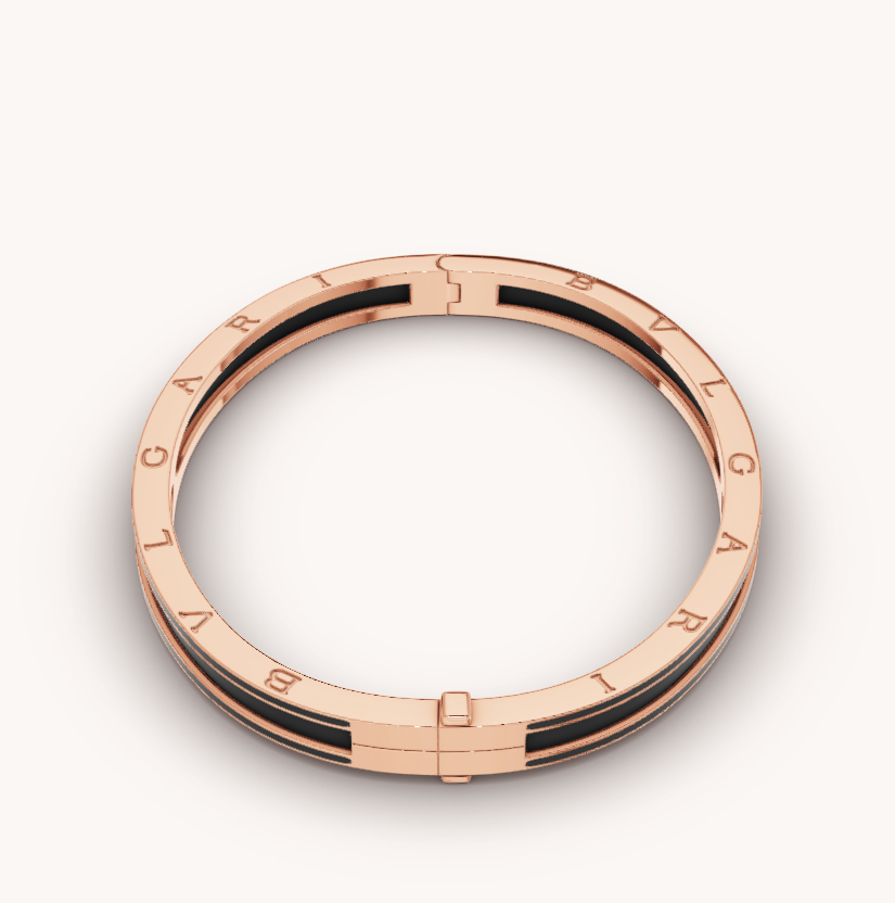 [OrnoraJewelry]ZERO 1 PINK GOLD WITH MATTE BLACK CERAMIC BRACELET