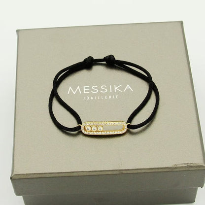 [OrnoraJewelry]Care(Medium-3.5mm) pink cord pavé bracelet