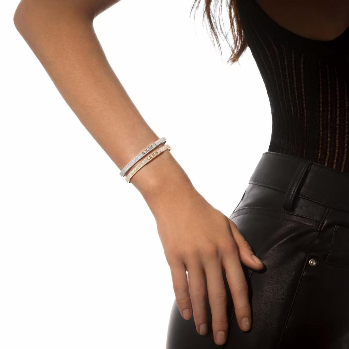 [OrnoraJewelry]Move Noa Full Pavé Diamond Bangle Bracelet