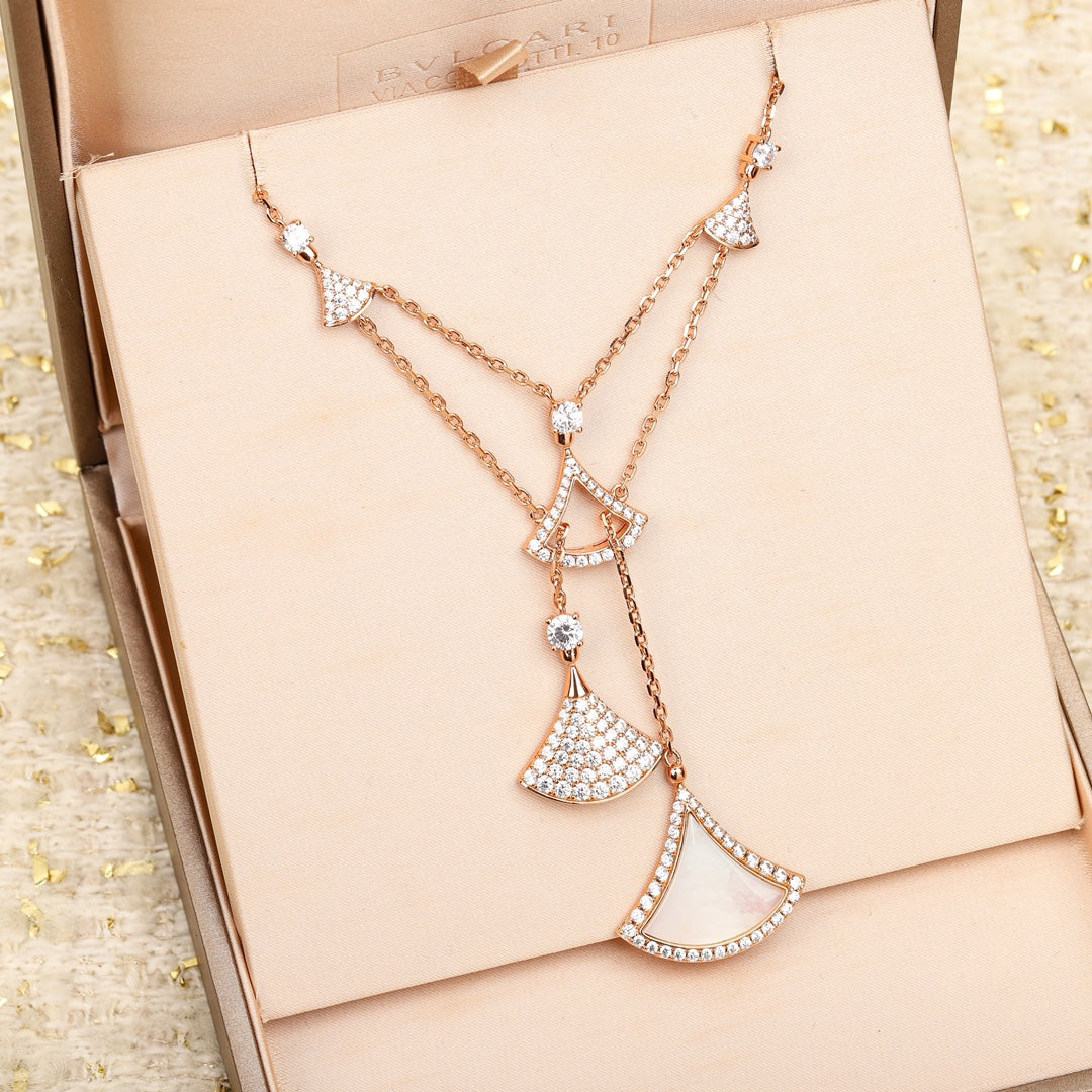 [OrnoraJewelry]BVLGARI Divas’ Dream Multi-Fan Tassel Necklace