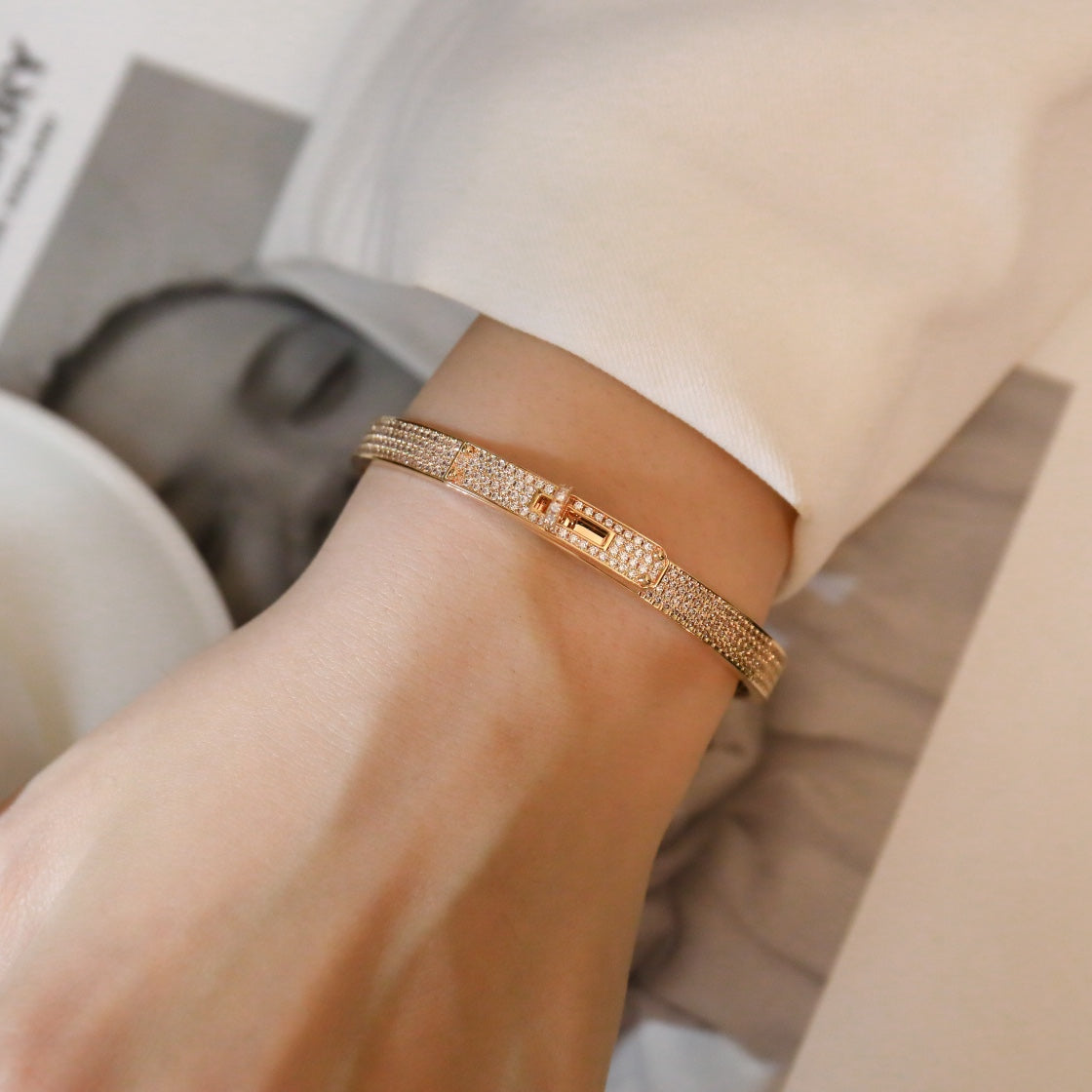 [OrnoraJewelry]KELLY BRACELET DIAMOND PAVED