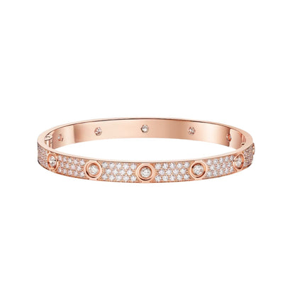 [OrnoraJewelry]LOVE BRACELET 6.1MM DIAMOND-PAVED 10 BIG DIAMONDS