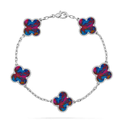 [Ornora Jewelry]CLOVER 5 MOTIF COLOR GEMSTONES BRACELET COLLECTION