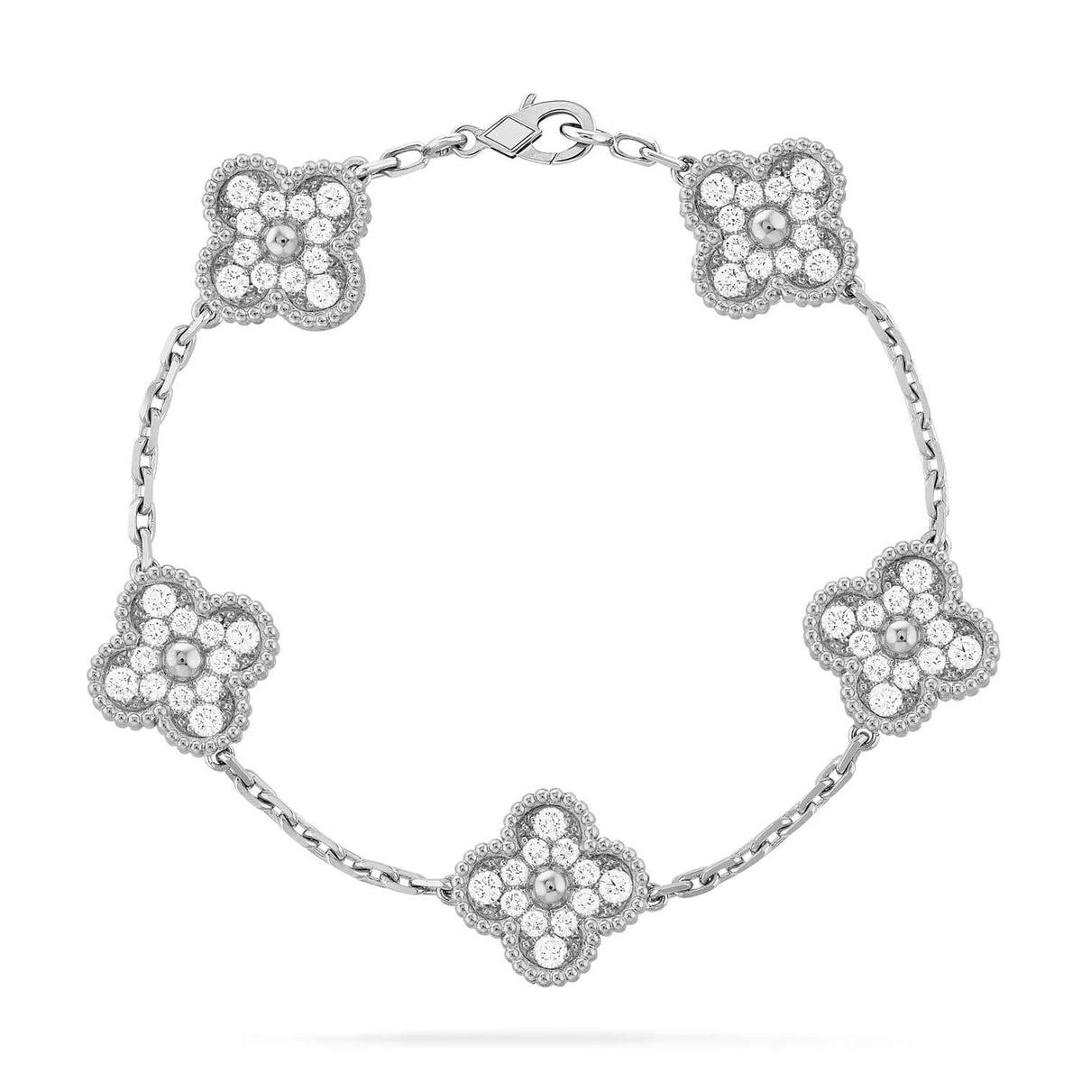 [Ornora Jewelry] CLOVER 5 MOTIF FULL DIAMOND BRACELET COLLECTION