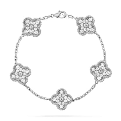 [Ornora Jewelry] CLOVER 5 MOTIF FULL DIAMOND BRACELET COLLECTION