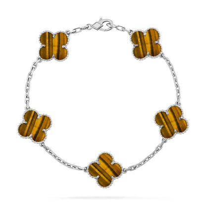 [OrnoraJewelry] CLOVER 5 MOTIFS TIGER EYE BRACELET COLLECTION