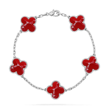[Ornora Jewelry]CLOVER 5 MOTIF RED PATTERN BRACELET COLLECTION