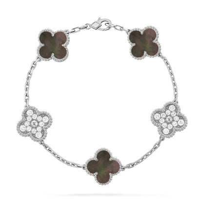[OrnoraJewelry] CLOVER 5 MOTIF GRAY MOP BRACELET COLLECTION
