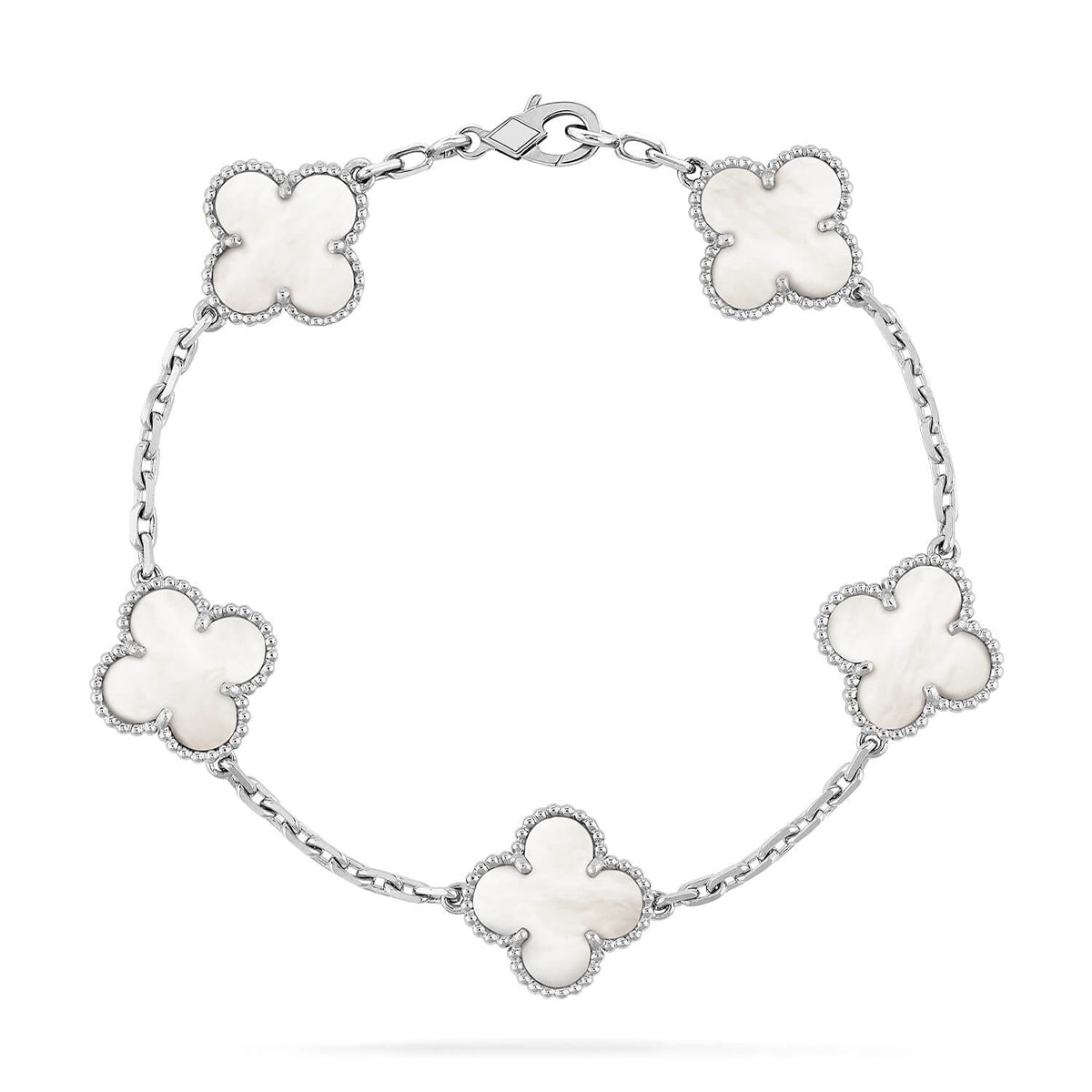 [OrnoraJewelry]CLOVER WHITE PEARL MOP 5 MOTIF BRACELET COLLECTION