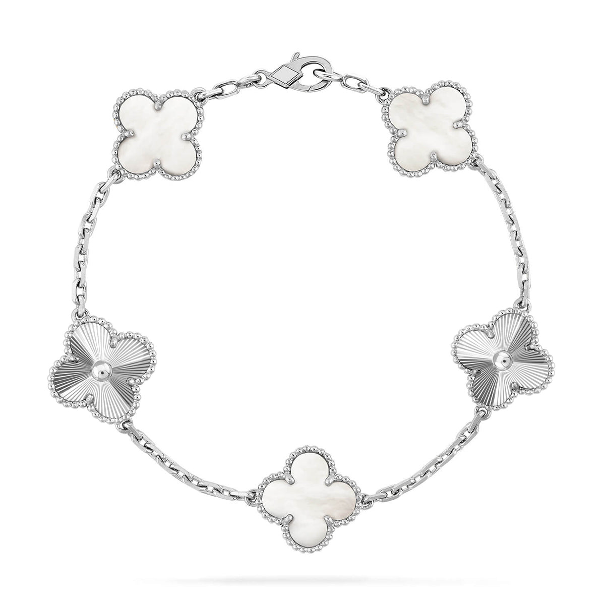 [OrnoraJewelry]CLOVER WHITE PEARL MOP 5 MOTIF BRACELET COLLECTION