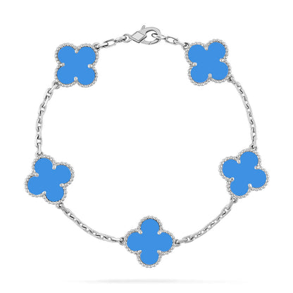 [OrnoraJewelry] CLOVER 5 MOTIF BLUE AGATE BRACELET COLLECTION
