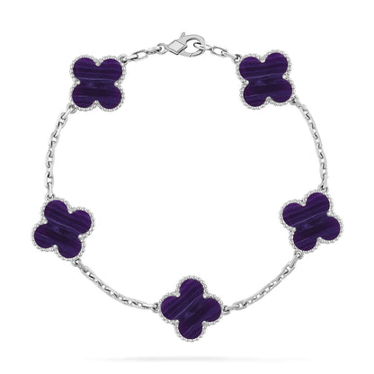 [Ornora Jewelry]CLOVER 5 MOTIF PURPLE STRIPES BRACELET COLLECTION
