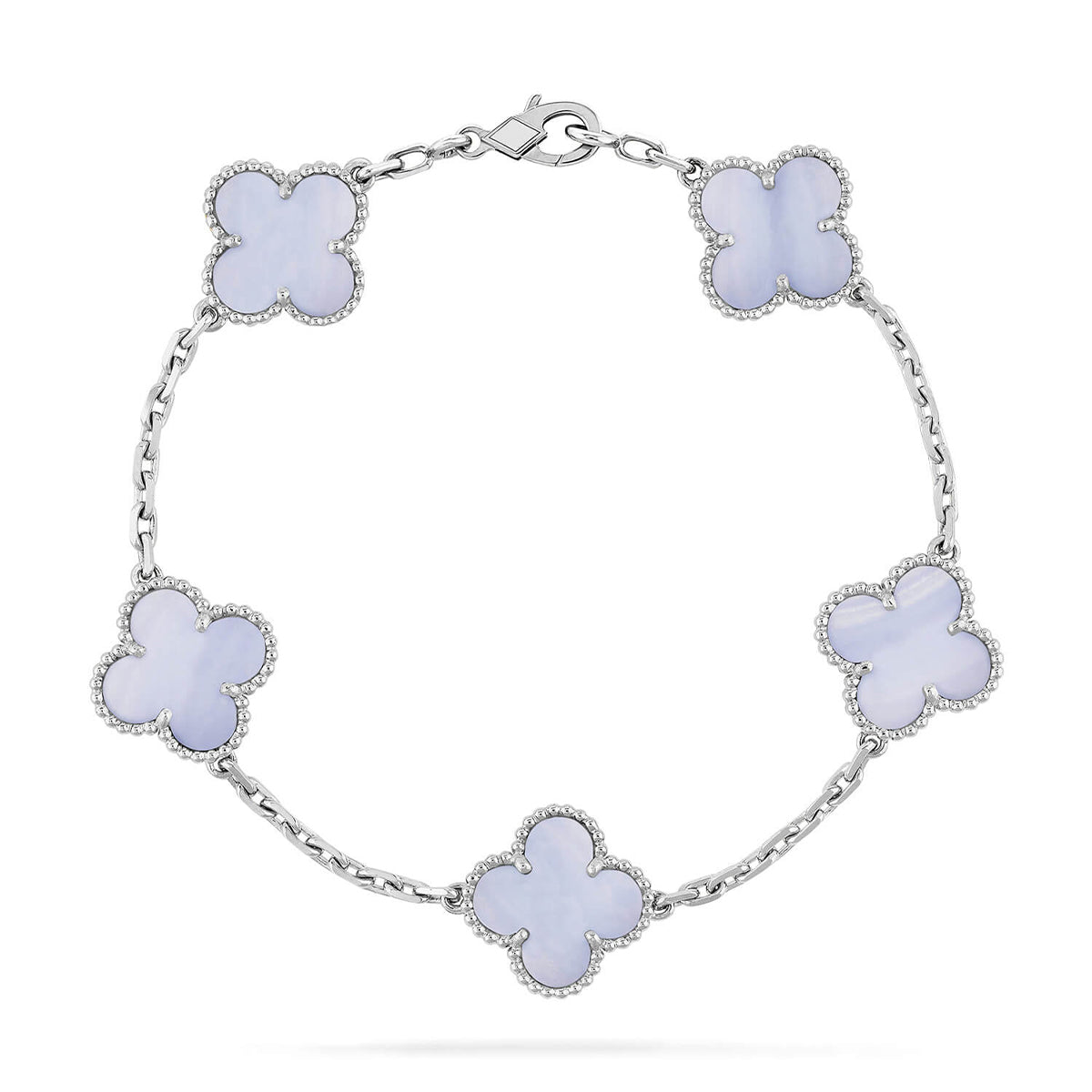 [OrnoraJewelry] CLOVER 5 MOTIF PURPLE CHALCEDONY BRACELET COLLECTION