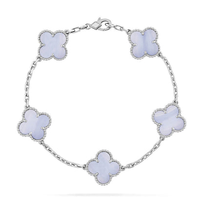 [OrnoraJewelry] CLOVER 5 MOTIF PURPLE CHALCEDONY BRACELET COLLECTION