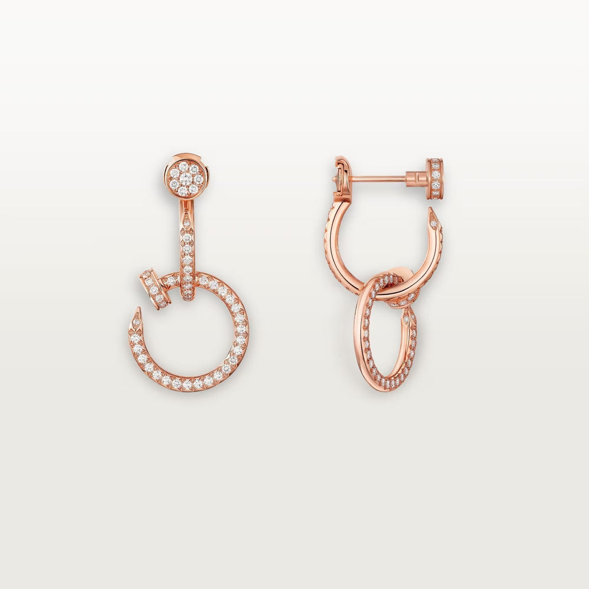 [OrnoraJewelry]JUSTE FULL DIAMOND DOUBLE EARRINGS