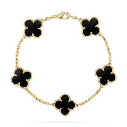 [OrnoraJewelry] CLOVER 5 MOTIF ONYXS BRACELET COLLECTION