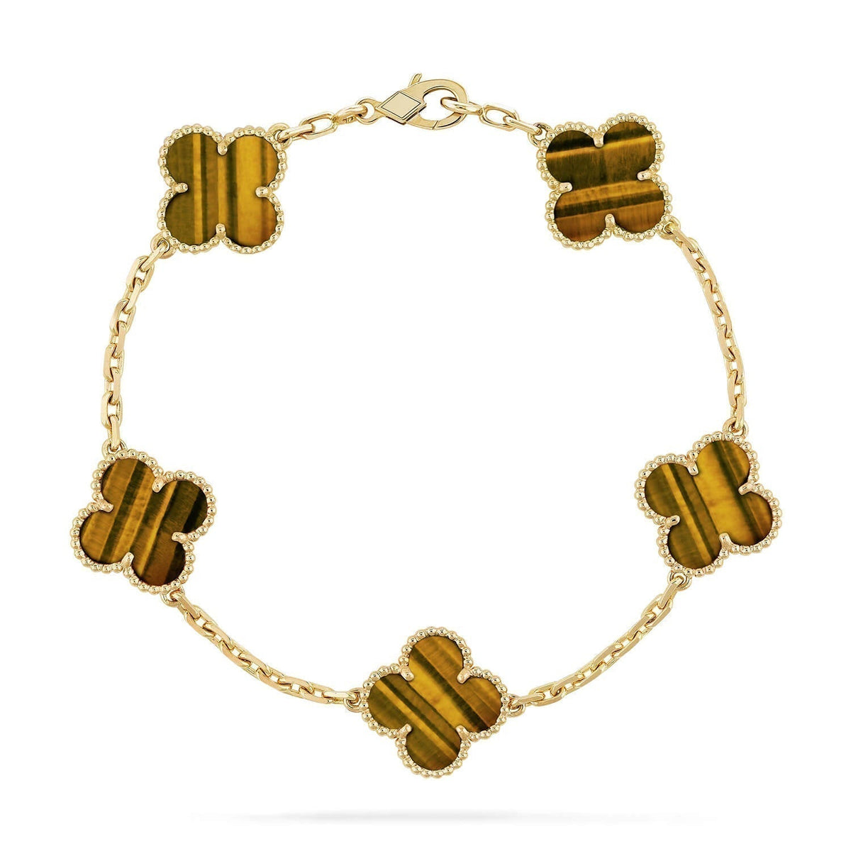 [OrnoraJewelry] CLOVER 5 MOTIFS TIGER EYE BRACELET COLLECTION