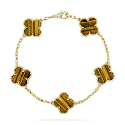 [OrnoraJewelry] CLOVER 5 MOTIFS TIGER EYE BRACELET COLLECTION