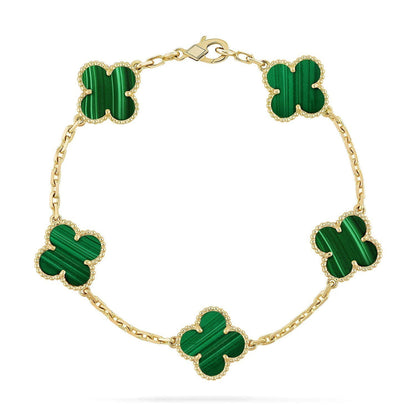 [OrnoraJewelry] CLOVER 5 MOTIF MALACHITE BRACELET COLLECTION