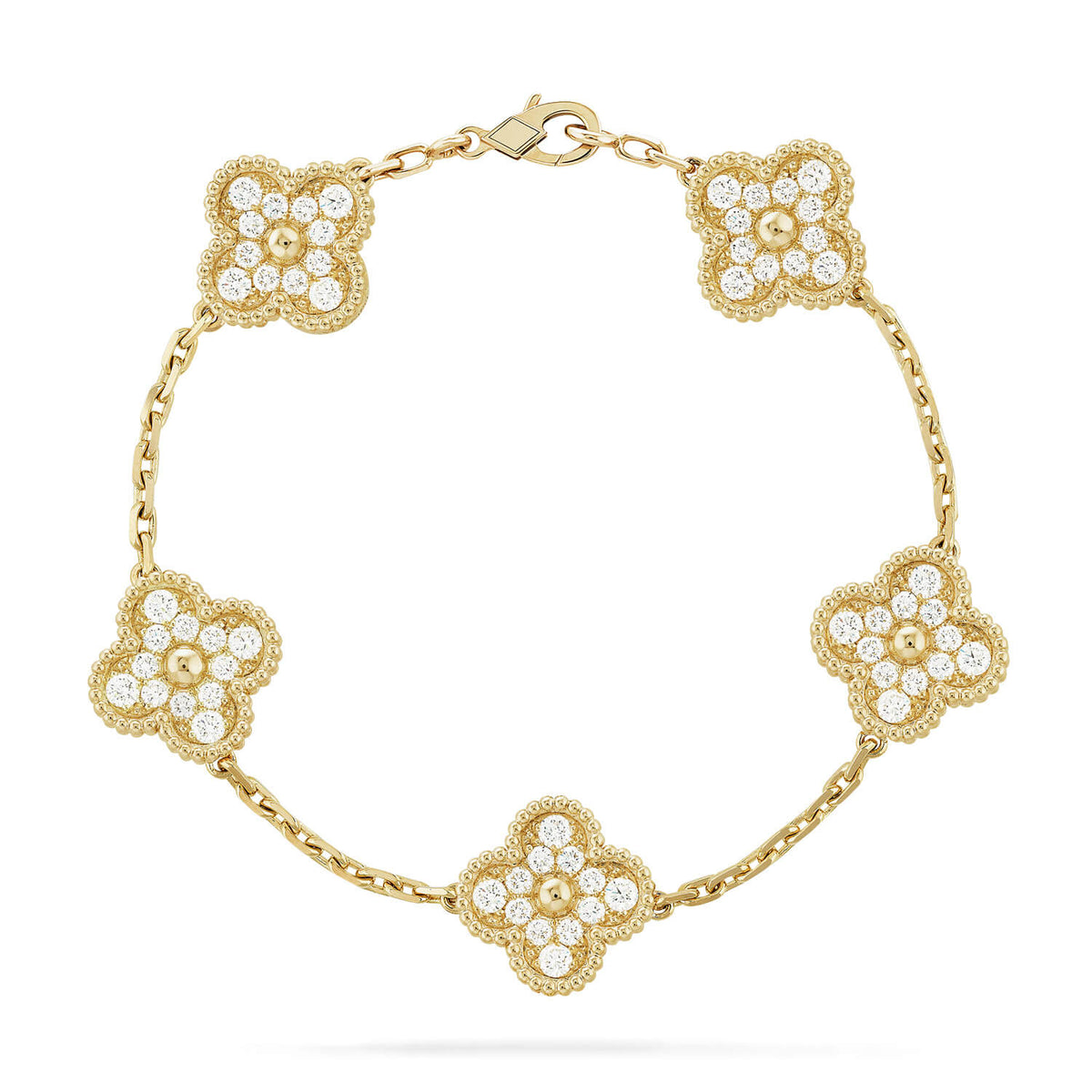 [Ornora Jewelry] CLOVER 5 MOTIF FULL DIAMOND BRACELET COLLECTION