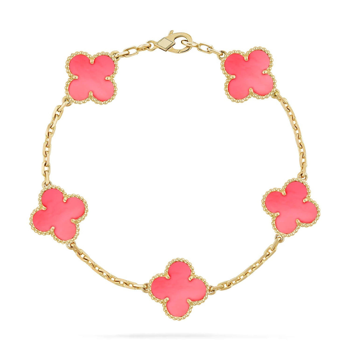 [OrnoraJewelry] CLOVER 5 MOTIFS  PINK MOP BRACELET COLLECTION