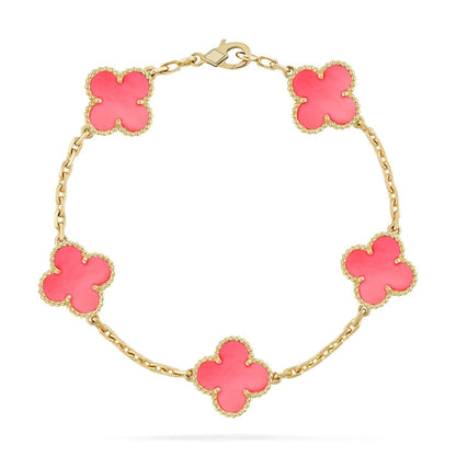 [OrnoraJewelry] CLOVER 5 MOTIFS  PINK MOP BRACELET COLLECTION