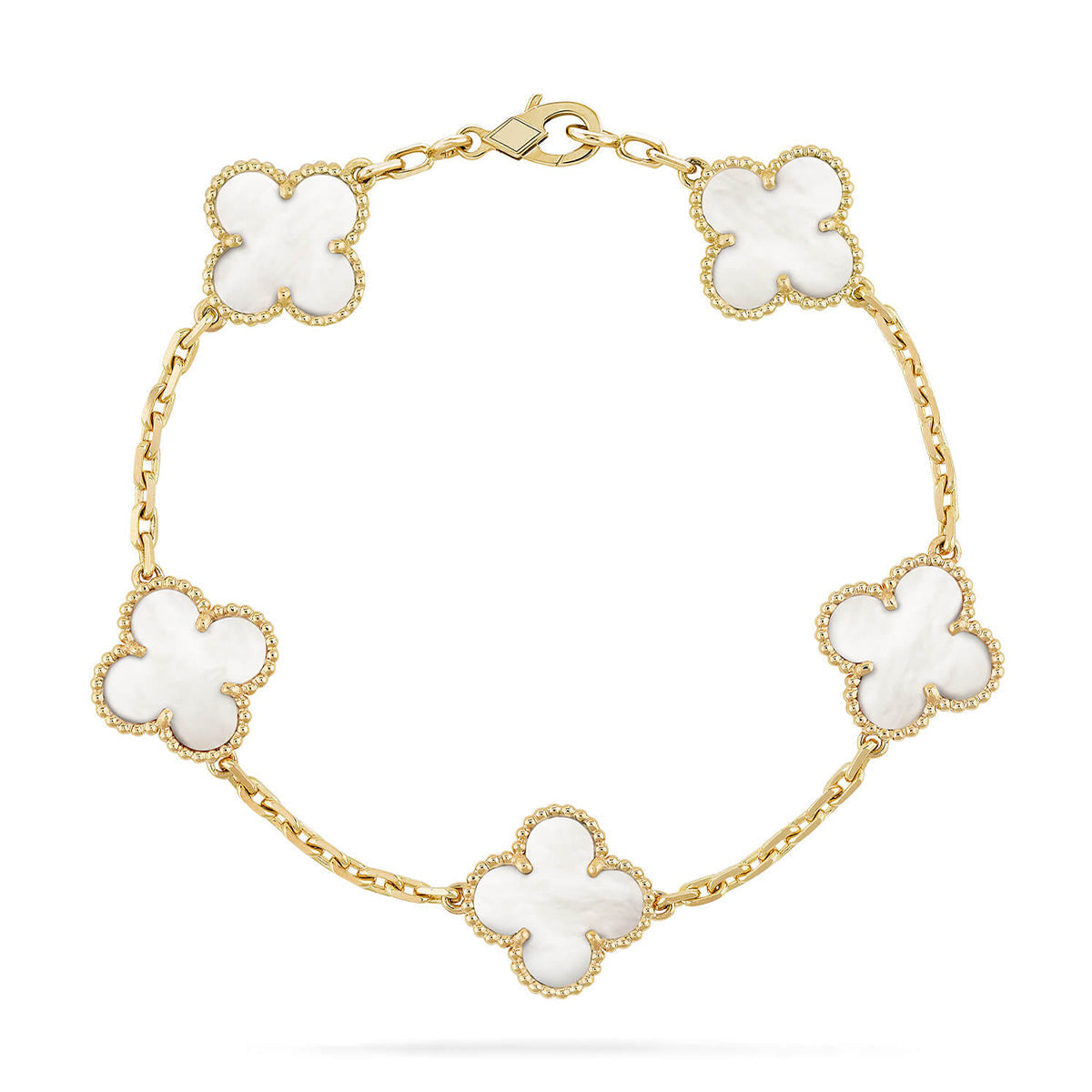 [OrnoraJewelry]CLOVER WHITE PEARL MOP 5 MOTIF BRACELET COLLECTION