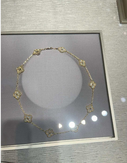 [OrnoraJewelry Jewelry]CLOVER 10 MOTIFS  Gold Diamond  NECKLACE
