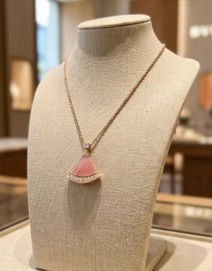 [OrnoraJewelry]Cherry Blossom Pink Fan Necklace