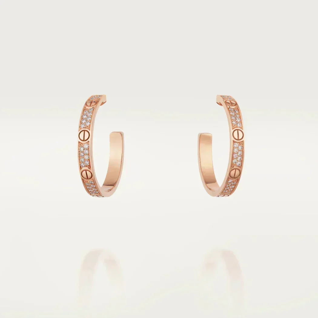 [OrnoraJewelry]LOVE EARRINGS 3.6MM DIAMOND PAVED