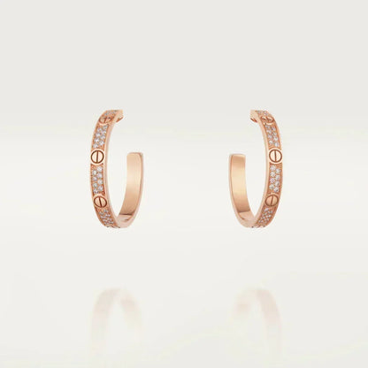 [OrnoraJewelry]LOVE EARRINGS 3.6MM DIAMOND PAVED