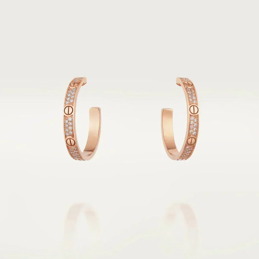 [OrnoraJewelry]LOVE EARRINGS 3.6MM DIAMOND PAVED