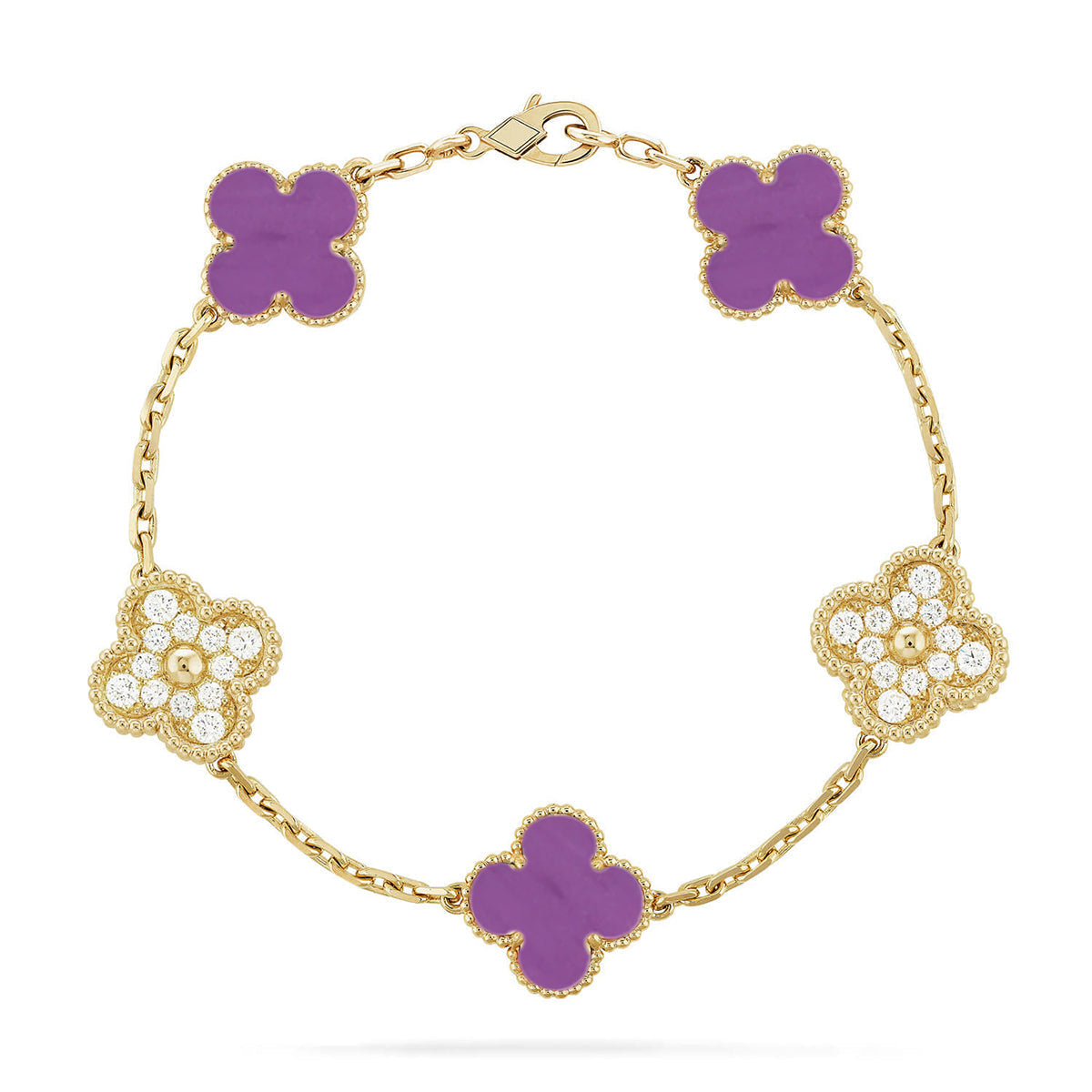 [OrnoraJewelry] CLOVER 5 MOTIF VIOLET BRACELET COLLECTION