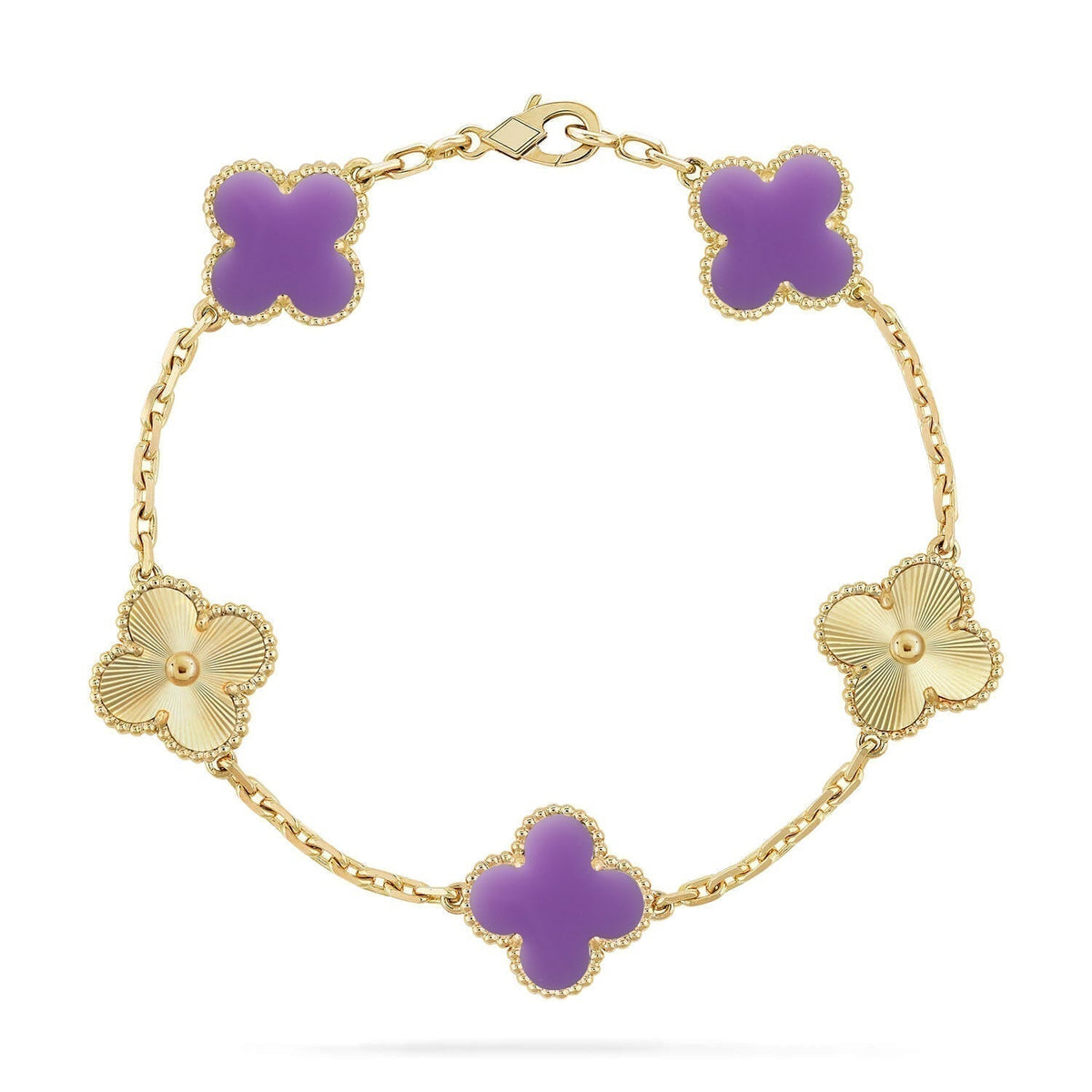 [OrnoraJewelry]CLOVER 5 MOTIF LIGHT PURPLE BRACELET COLLECTION