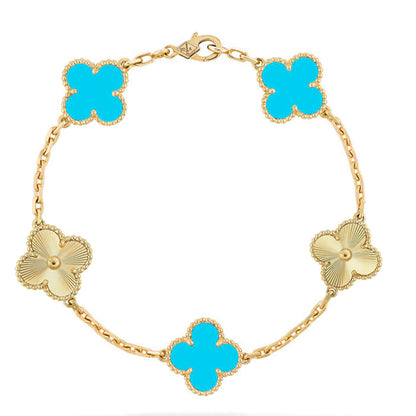 [OrnoraJewelry] CLOVER 5 MOTIF TURQUOISE BRACELET COLLECTION