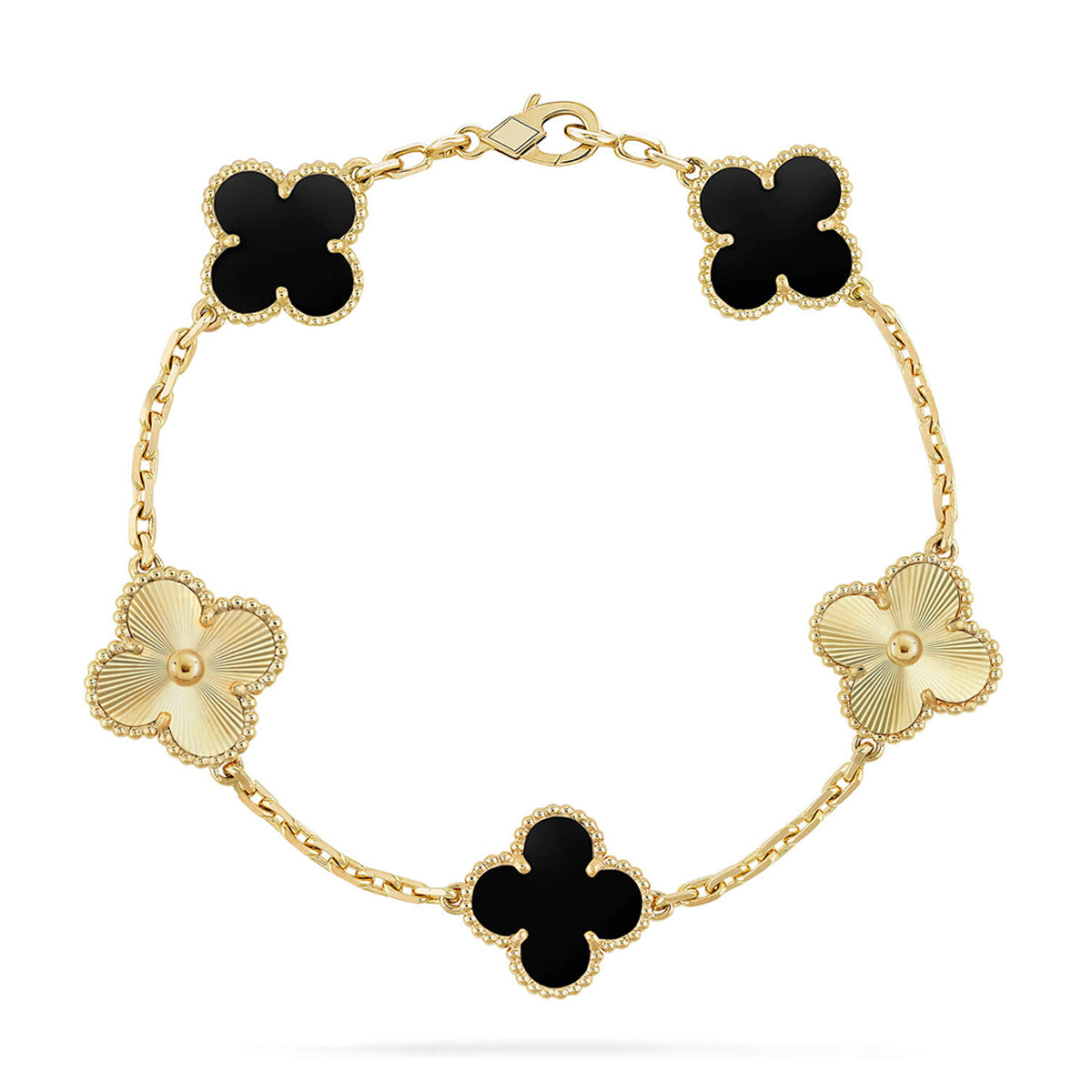 [OrnoraJewelry] CLOVER 5 MOTIF ONYXS BRACELET COLLECTION