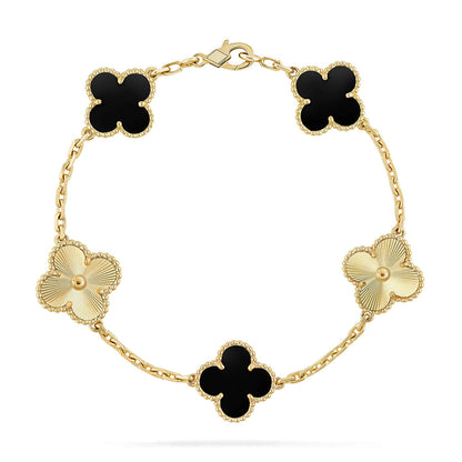 [OrnoraJewelry] CLOVER 5 MOTIF ONYXS BRACELET COLLECTION