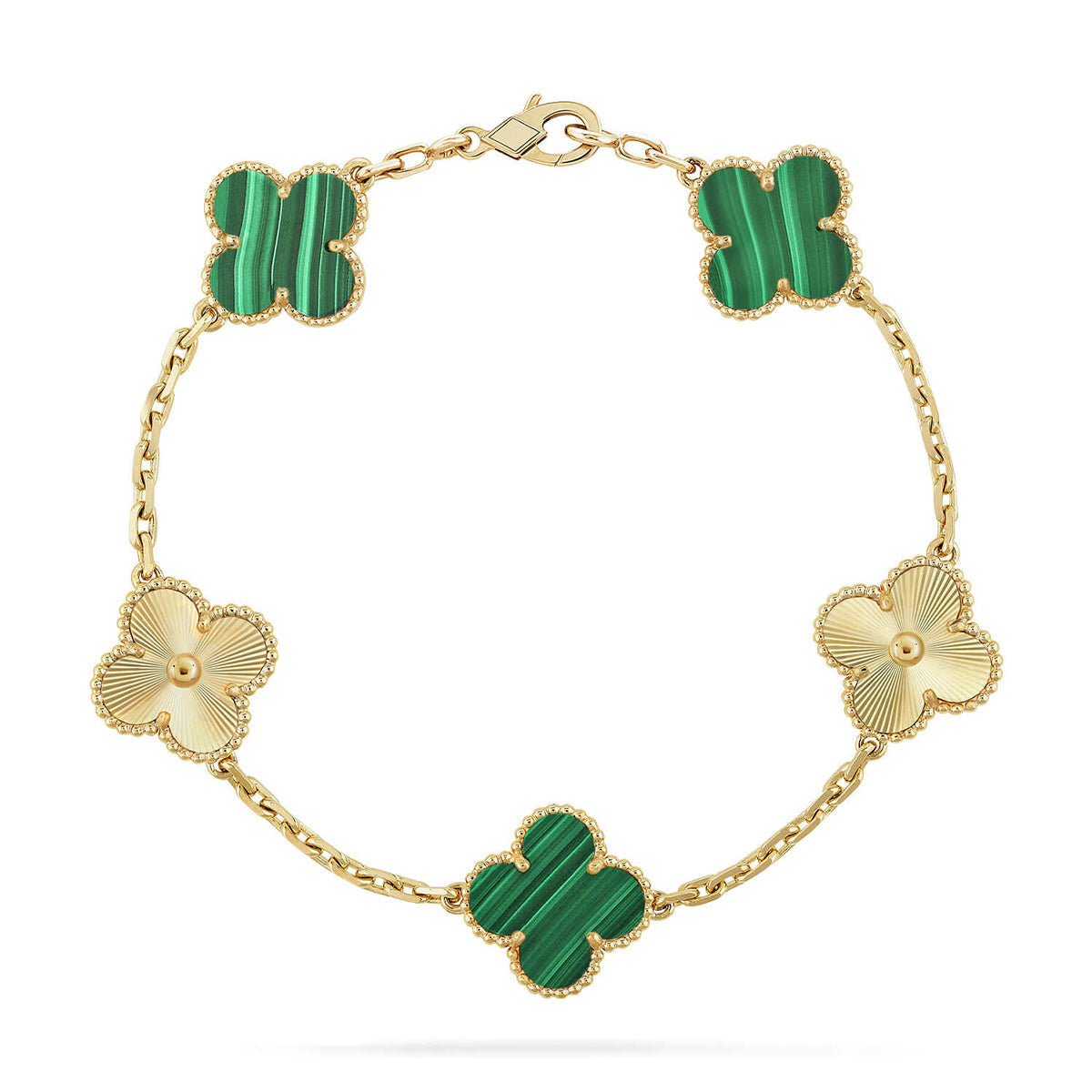 [OrnoraJewelry] CLOVER 5 MOTIF MALACHITE BRACELET COLLECTION