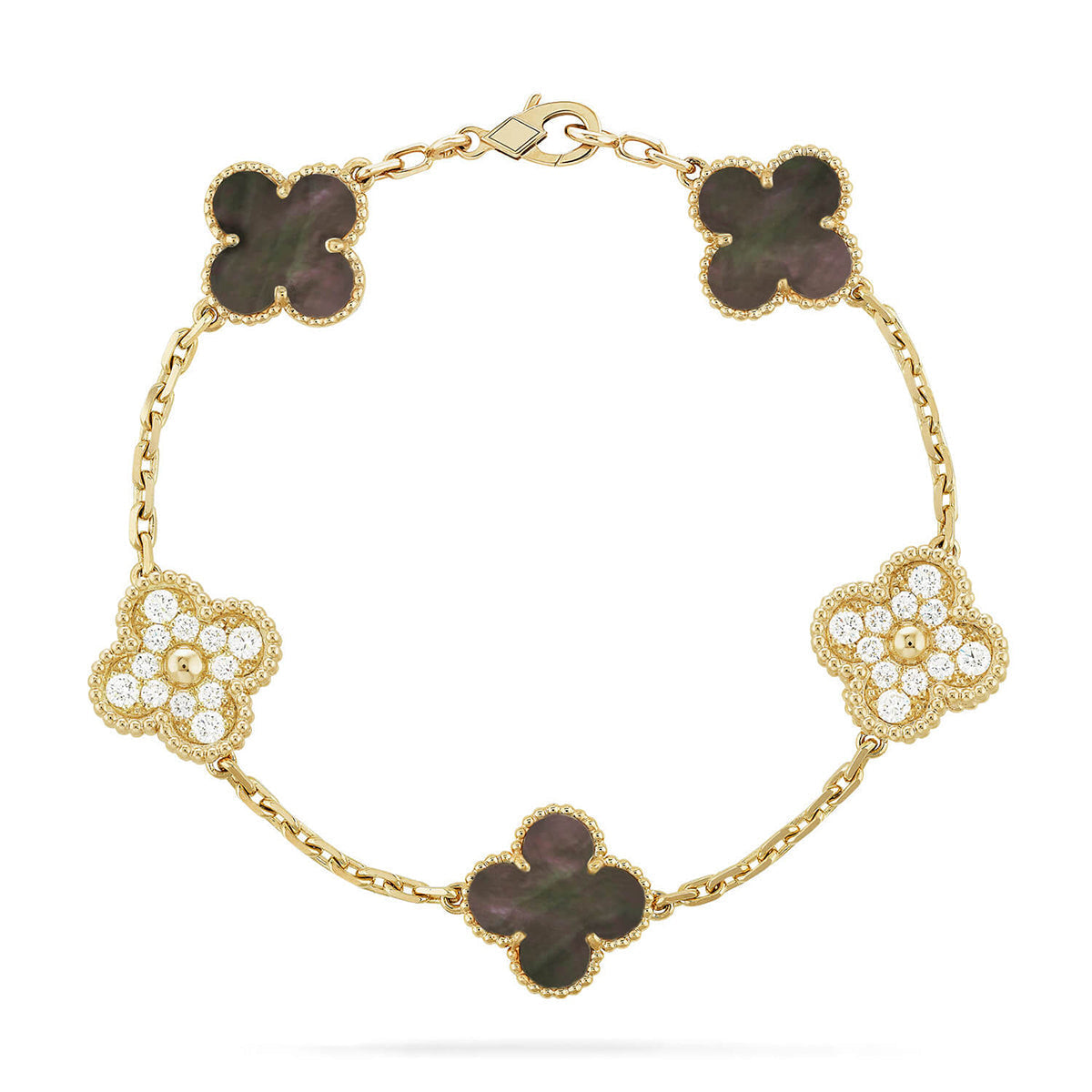 [OrnoraJewelry] CLOVER 5 MOTIF GRAY MOP BRACELET COLLECTION