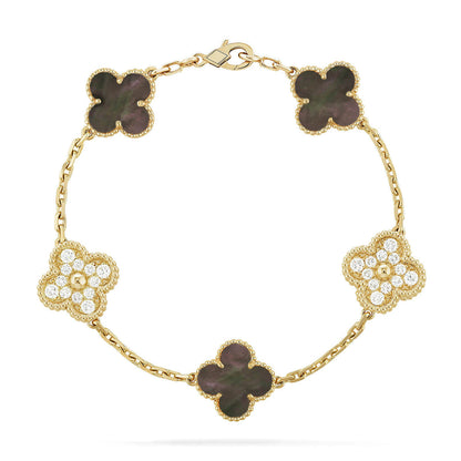 [OrnoraJewelry] CLOVER 5 MOTIF GRAY MOP BRACELET COLLECTION