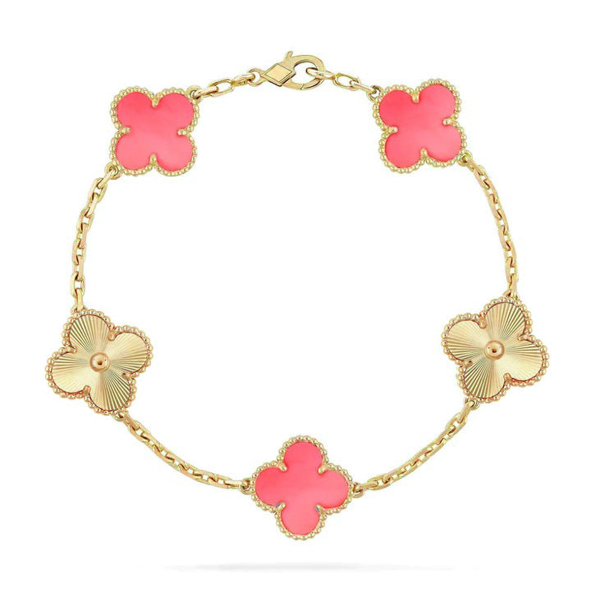 [OrnoraJewelry] CLOVER 5 MOTIFS  PINK MOP BRACELET COLLECTION
