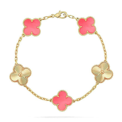 [OrnoraJewelry] CLOVER 5 MOTIFS  PINK MOP BRACELET COLLECTION