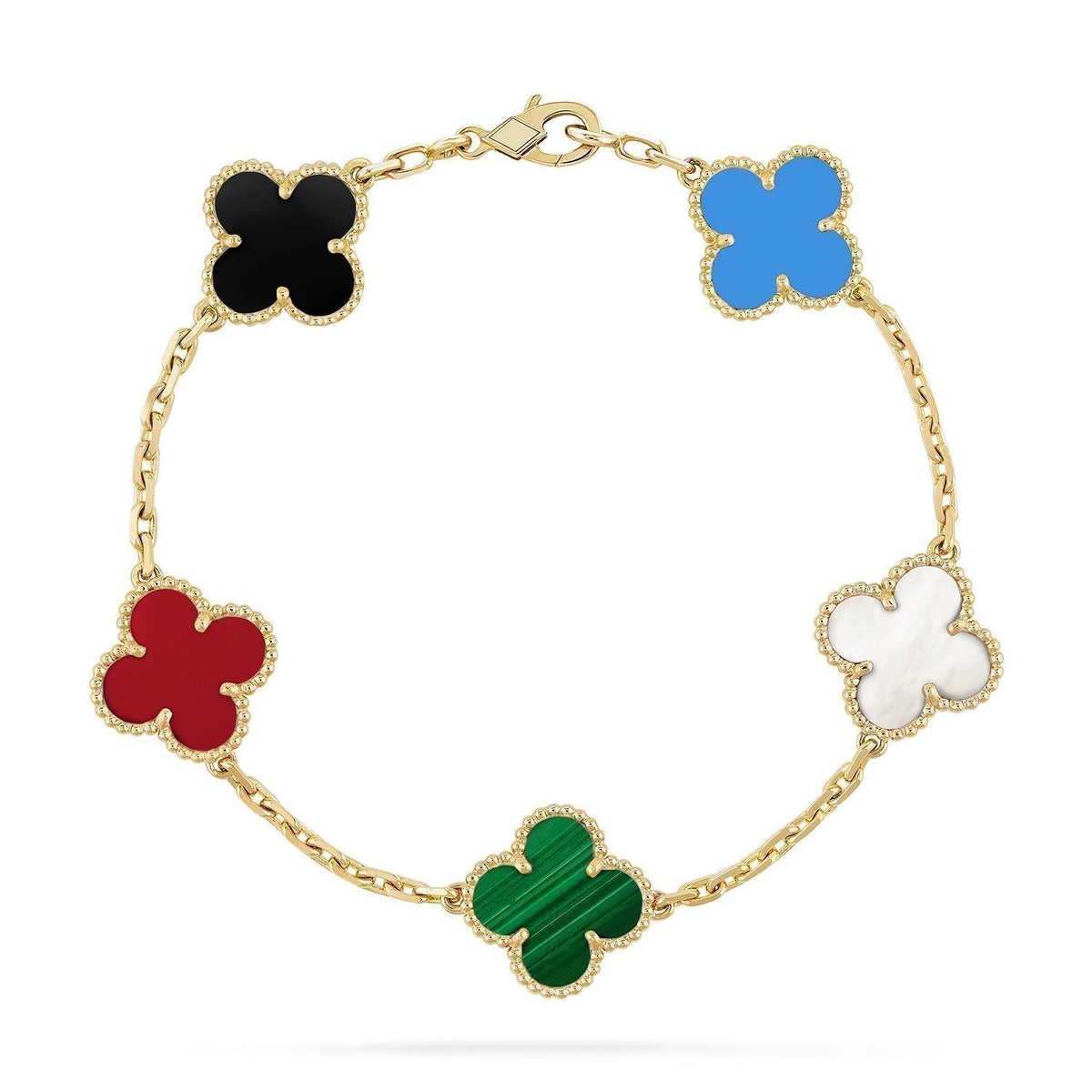 [OrnoraJewelry]CLOVER 5 MOTIFS MULTICOLOR BRACELET