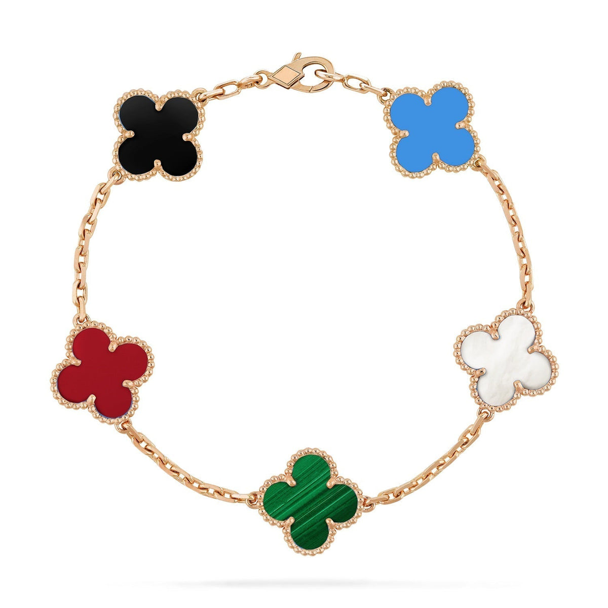 [OrnoraJewelry]CLOVER 5 MOTIFS MULTICOLOR BRACELET