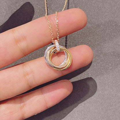 [OrnoraJewelry]TRINITY NECKLACE GOLD  DIAMONDS