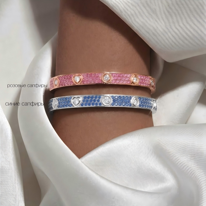 [OrnoraJewelry]2026 PAVE GEMSTONE LOVE BRACELET 6.1MM 10 DIAMONDS