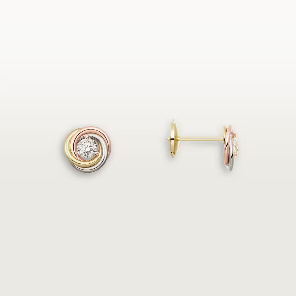 [OrnoraJewelry]TRINITY STUD DIAMOND EARRINGS