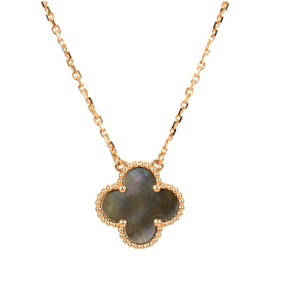[OrnoraJewelry]CLOVER 15MM  GRAY MOTHER OF PEARL NECKLACE