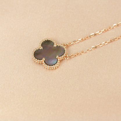 [OrnoraJewelry]CLOVER 15MM  GRAY MOTHER OF PEARL NECKLACE